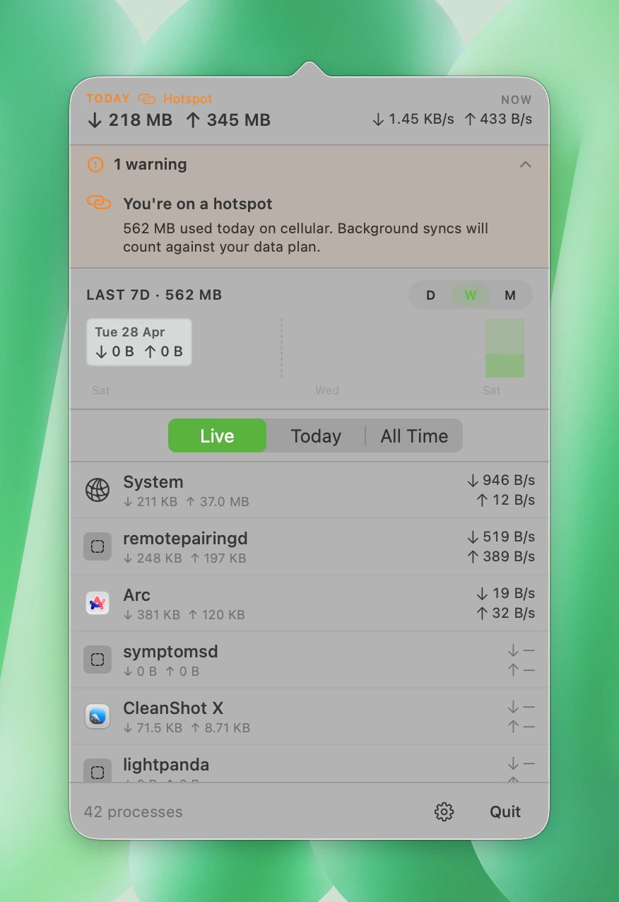 Live tab